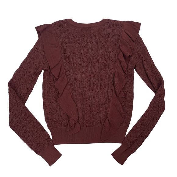 WILFRED Aritzia Bernelle Ruffle Crochet Sweater Sz XS - Picture 6 of 6